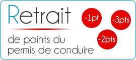 Retrait de points permis de conduire